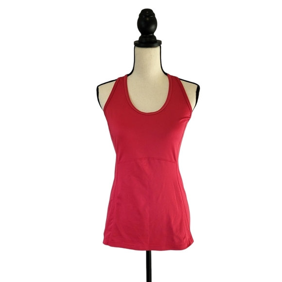 Lucy Tops - Lucy womens red racerback scoop neckline workout tank top size XS
